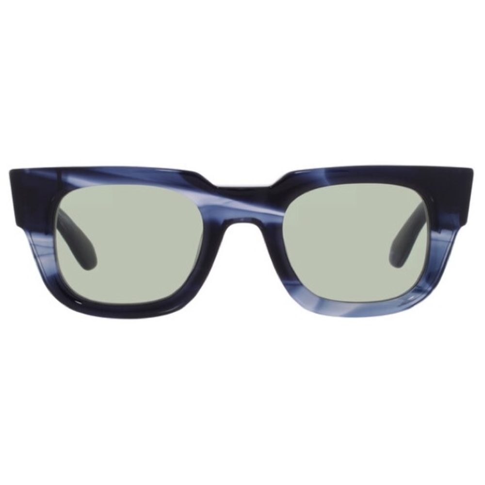 Salvatore Ferragamo Navy Marble Rectangular Sunglasses